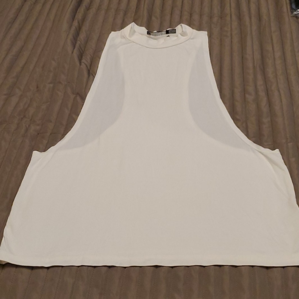 Rehab White Muscle Gym Tank Top sz medium